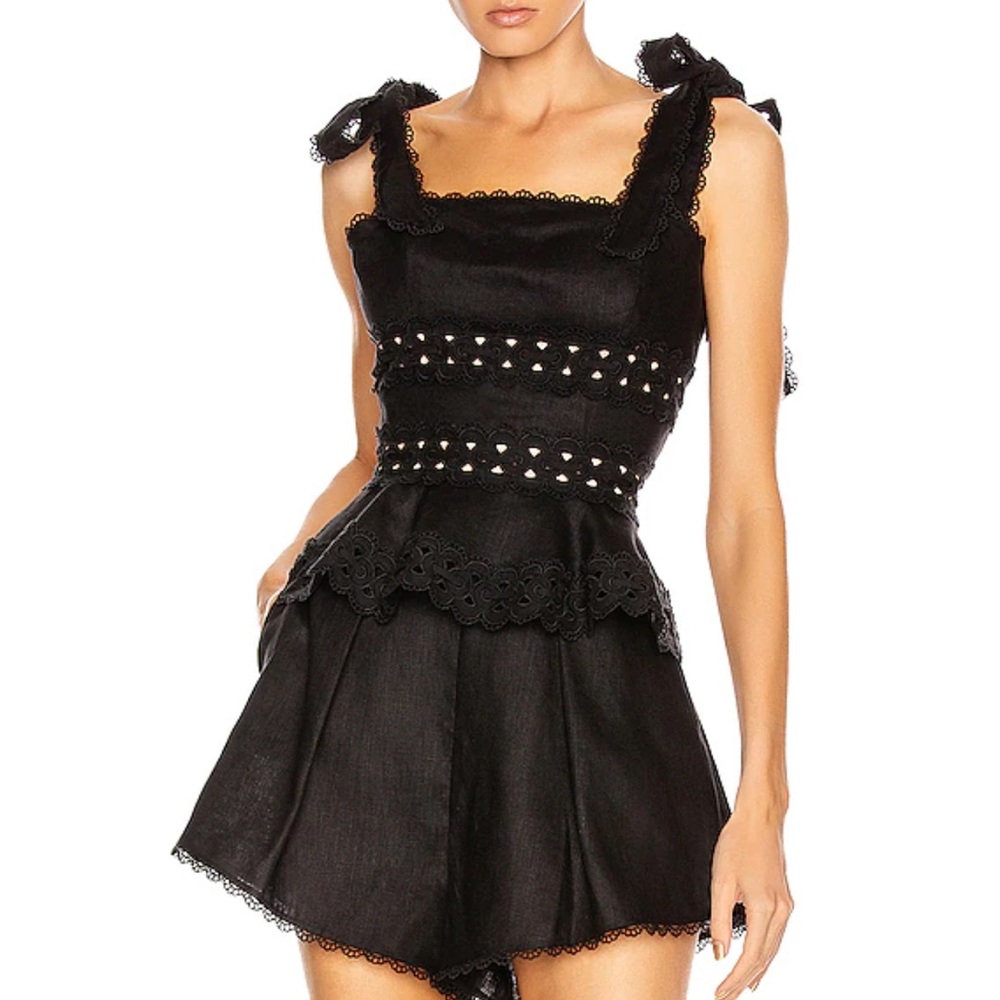 Rare white Zimmermann kirra eyelet bow tie bustier